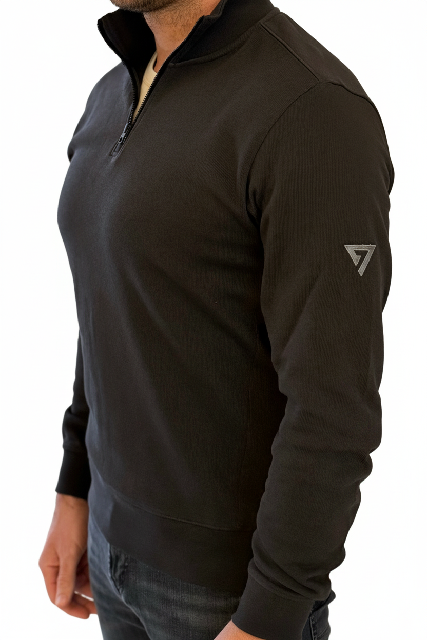 Ribbed Interlock Quarter Zip