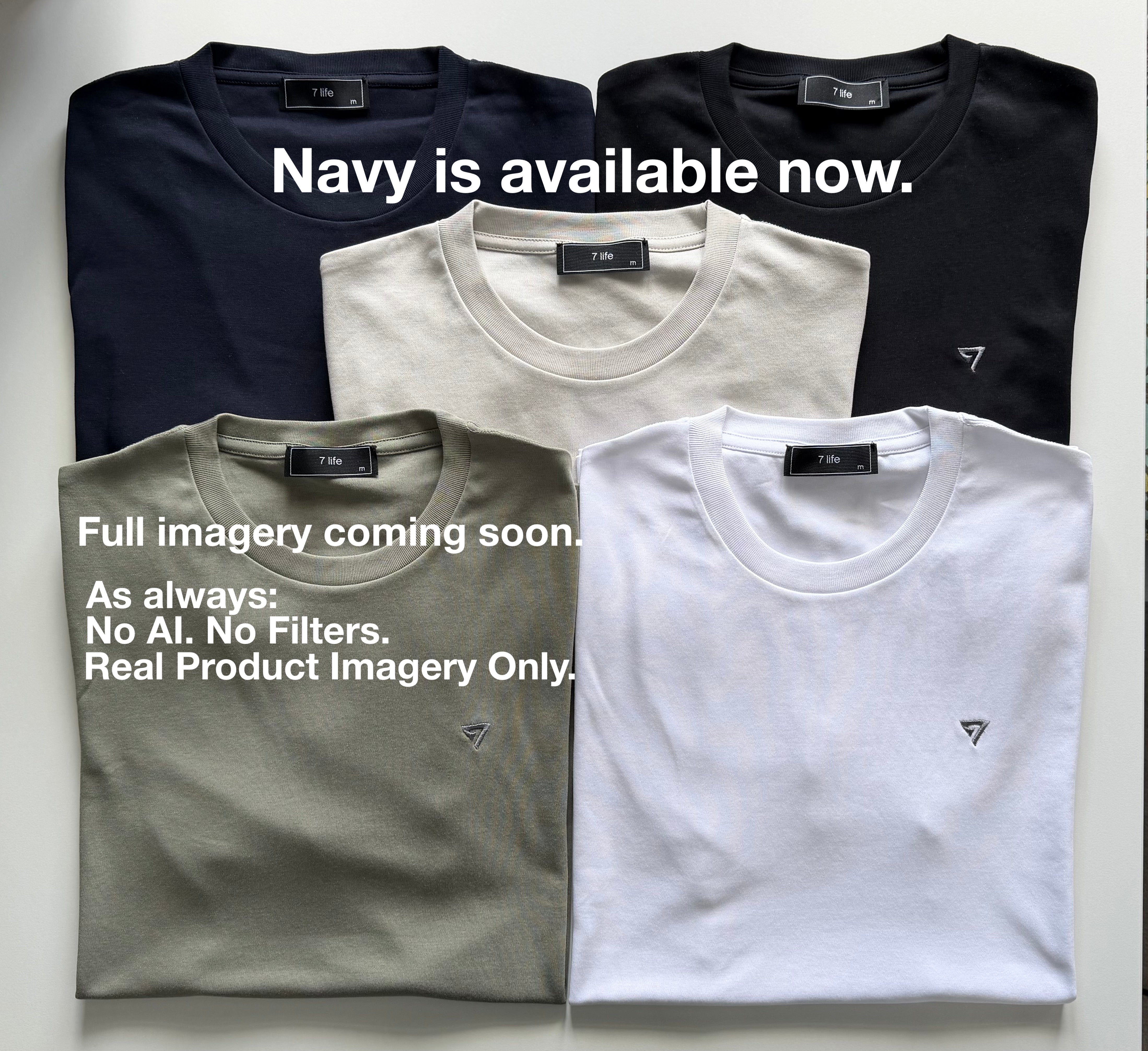 7 life Supima Tee - Navy